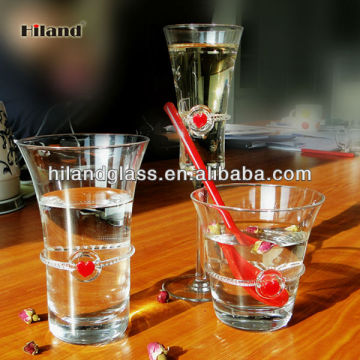 Hot sale decorated glassware/drinking glass/borosilicate glass