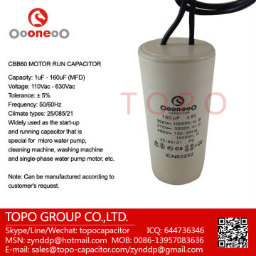 Xenon Start Run Motor Capacitors 130uF 300/370Vac 50/60Hz 25/85/21