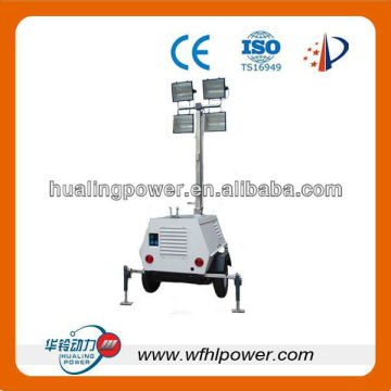 movable light tower diesel genset,10kva diesel light tower, high mast mobile light tower