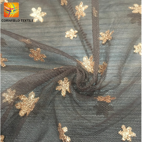 High quality decorated tulle mesh fabric customized design