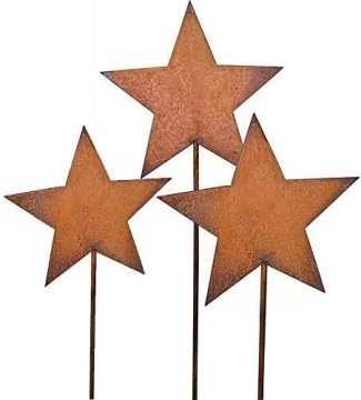 Factory Supply Rusty Bird Fence Decor: Rusty Bells, Heart-Shaped Stars for Garden & Outdoor Fences