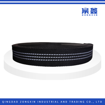 Strong Black Inelastic Webbing Featuring Reflective Stripes