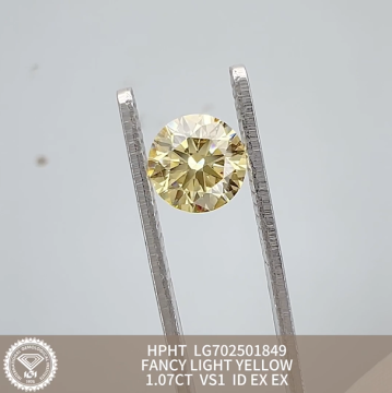 1.07CT Fancy LightI Yellow Lab DiamondI VS1 2EX