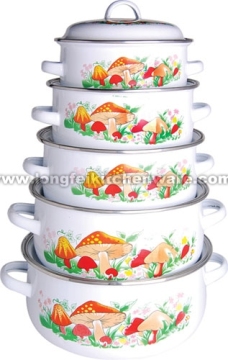 675D enamel casserole pot with decal