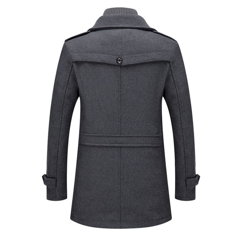 Double Collar Trench Coat Male