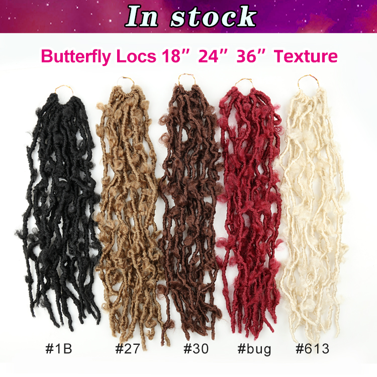 Julianna Synthetic Premade Soft 14inch Extensions 36 Handmade Colorful 12 Inch Faux 24In Distressed Crochet Hair Butterfly Locks