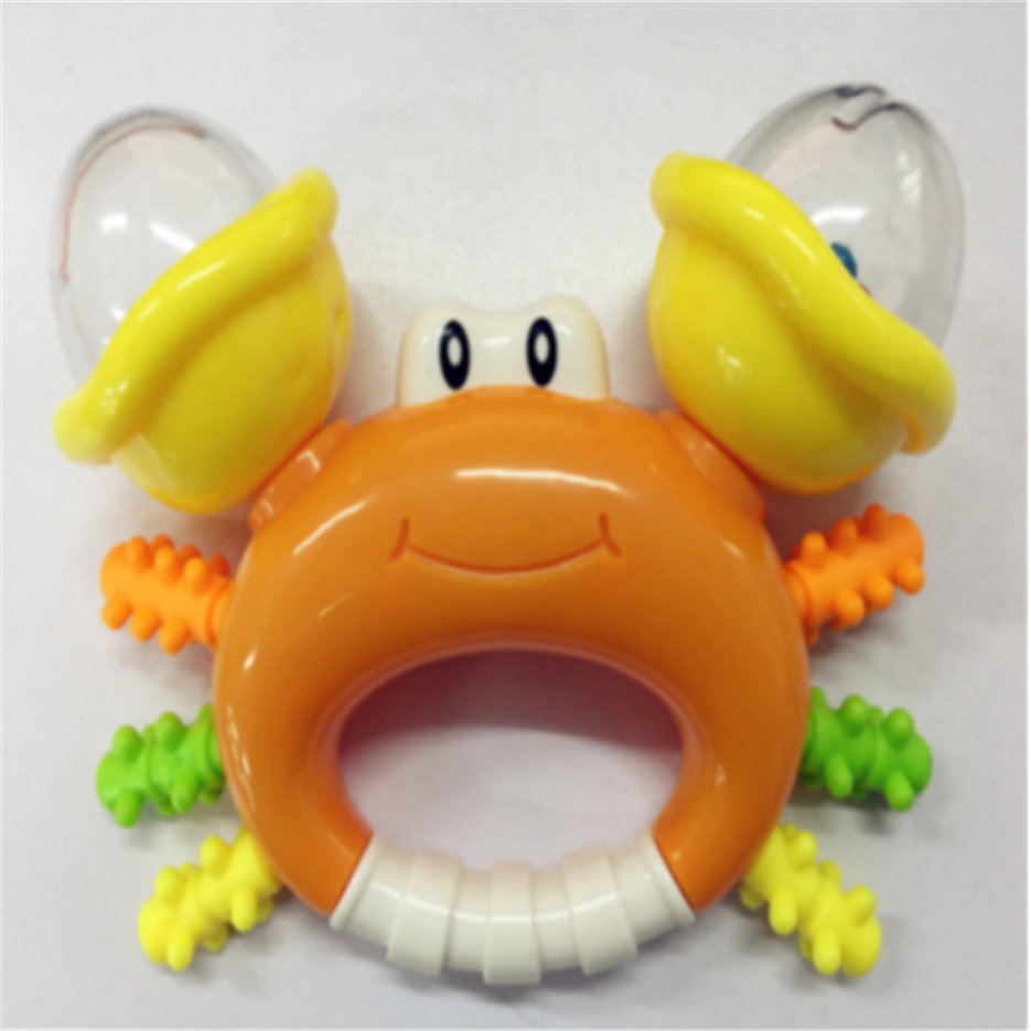 უსაფრთხო საგანმანათლებლო ჩვილი Bell Toy Cute Crab Rattle