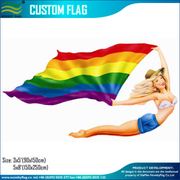 custom polyester Lesbian flag