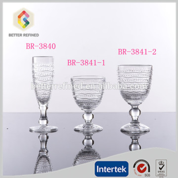 Hand pressed fancy champagne flutes wholesale