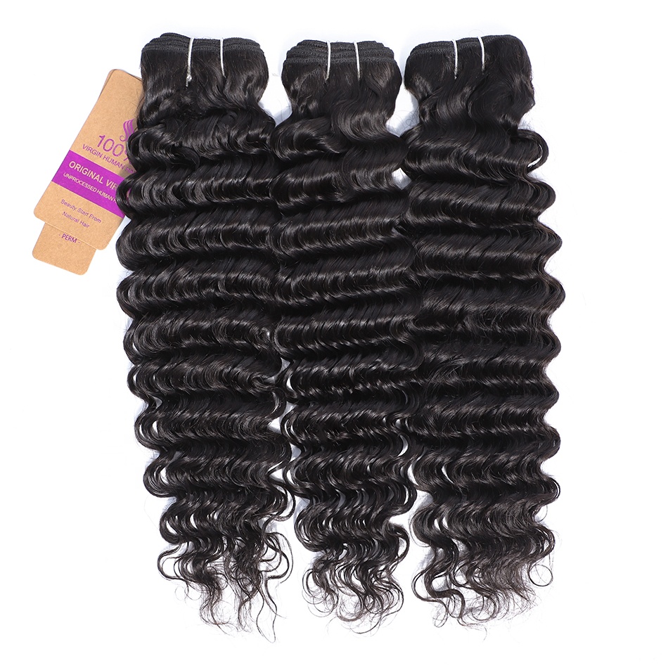 Virgin Cuticle Aligned Deep Wave Human Hair Bundles Brazilian Raw Unprocessed Virgin Hair