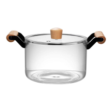 Heat-Resistant Handle Glass Saucepan with Cover