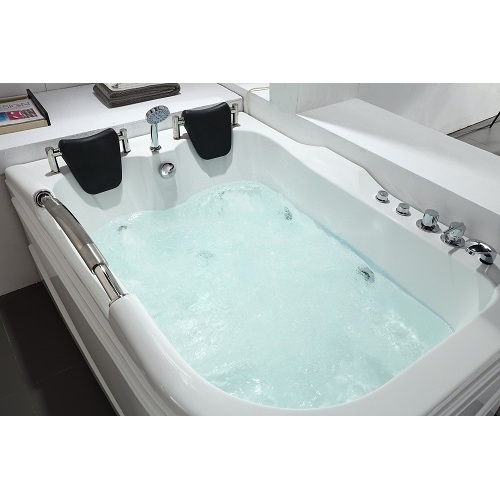 Two Seats Strong Power Jacuzzi Tub with Handrail