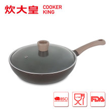 2015 factory price 30cm die cast aluminium non stick wok