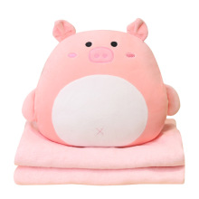 Cartoon Cotton Cushion Core Filled Fiber Sofa Pillow 3 in 1 Kids Blanket and Pillow Set