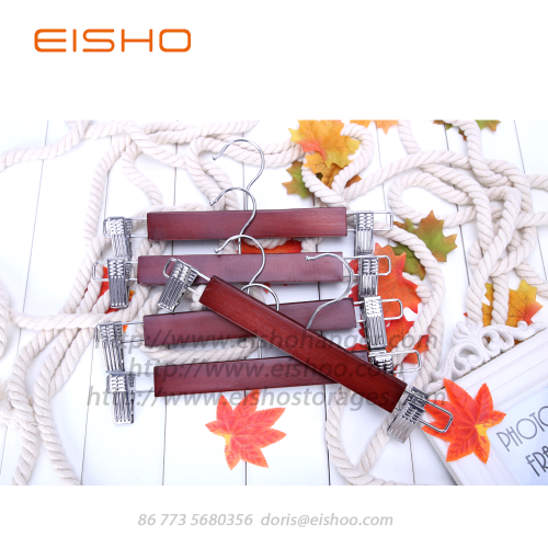 EISHO Wooden Skirts Pants Hanger With Clips