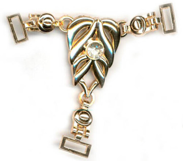 Women`s Flats T-Strap Rhinestone Sandal Chain