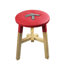 deep red wood stools