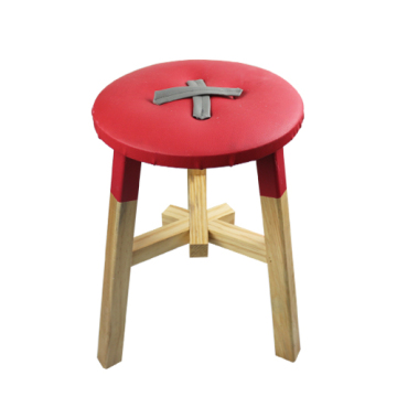 deep red wood stools