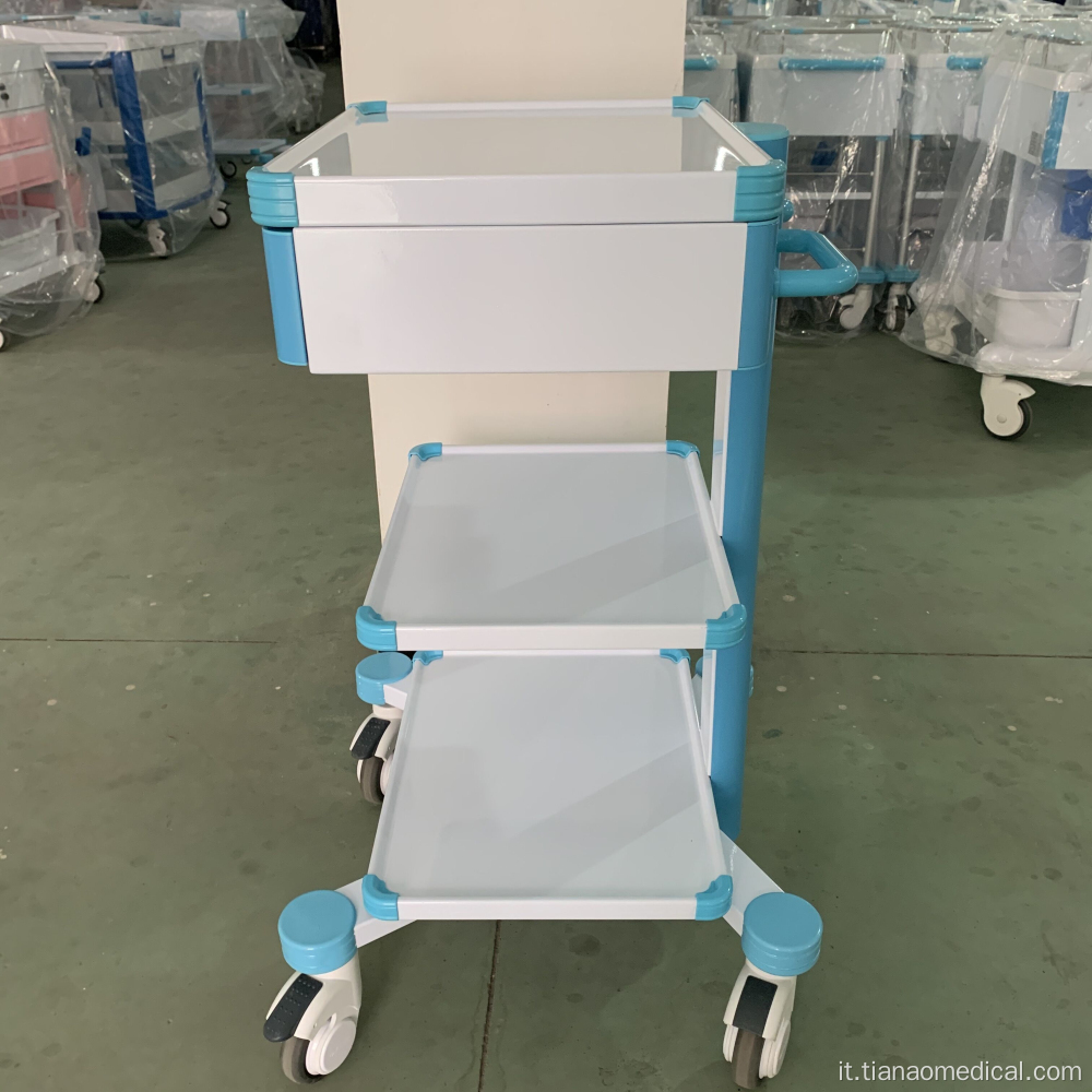 Carrello portastrumenti staccabile in acciaio per ospedale