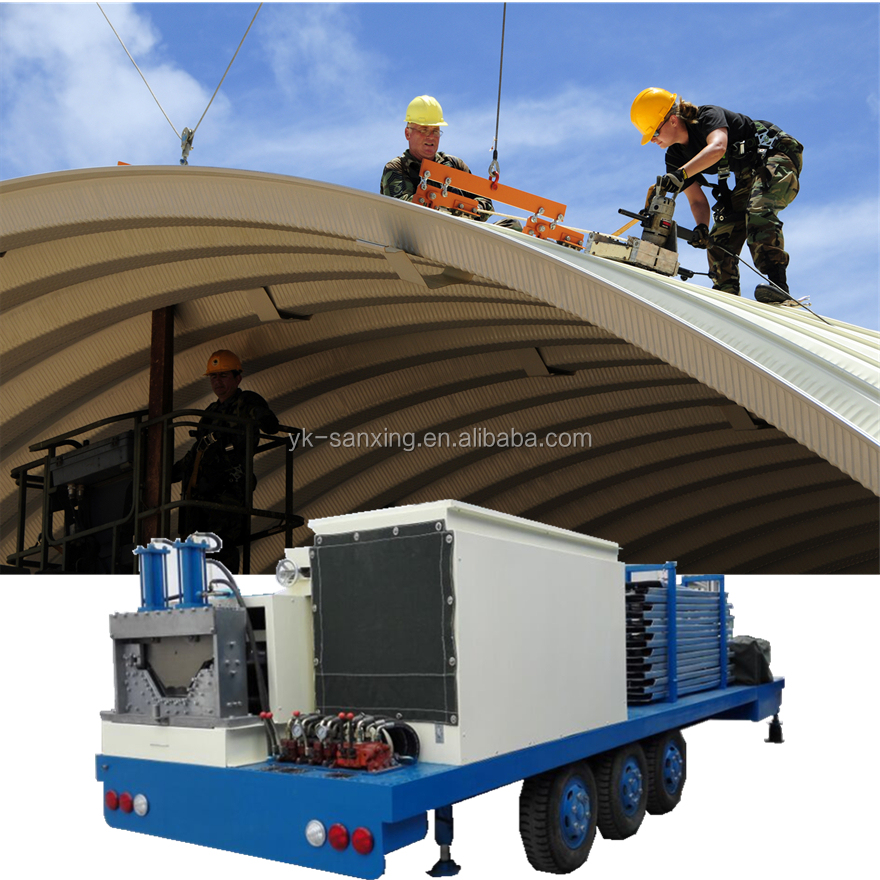 K Q SPAN arch roofing forming machine ACM1250-800 hydraulic curve roof galvanized steel sheet workshop roof roll forming machine