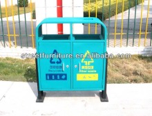 Public area decorative 2 compartment outdoor trash bin/garbage bin