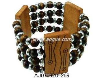 unique wood beads bangle