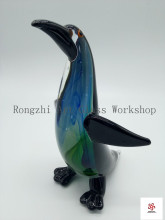 Colored Penguin Glass Sculpture