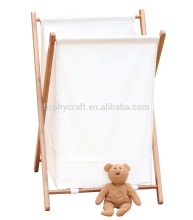 X Shape Bamboo Laundry Hamper with Cotton Liner