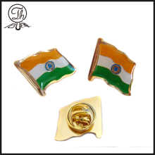 Photo etching gold flag collar pin