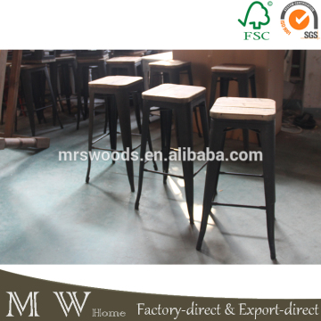 vintage metal bar stool, iron industrial vintage metal bar stool with recycled wood seat, metal bar stool