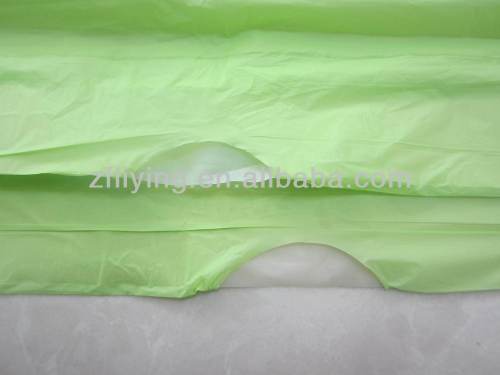 Polylactic acid biodegradable garbage bags on roll with drawstring