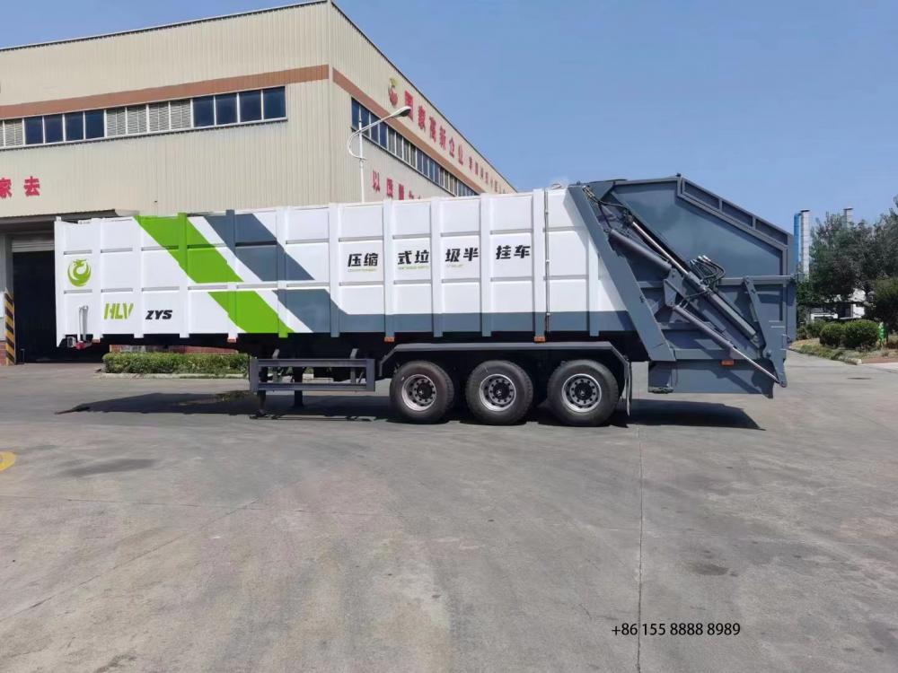 3 Axles Semi Trailer Mobile Garbage Collection Truck