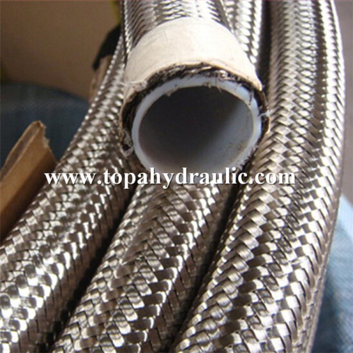 bahan bakar PTFE fleksibel stainless steel dikepang selang