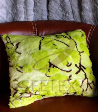 Concavo-convex flower pattern faux fur pillow