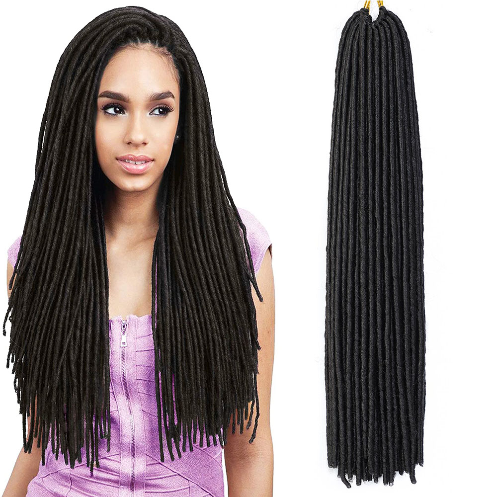 Wholesale Soft Faux Locs Crochet Hair Extensions Synthetic Fiber Soft Locs Hair Twist Braids Crochet Hair Dreadlocks Braiding
