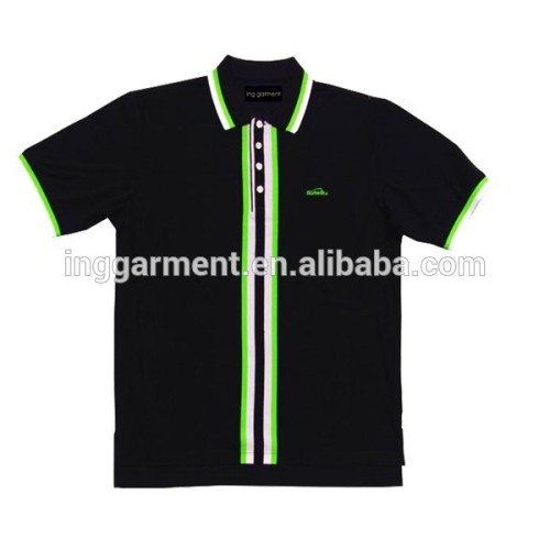 Men's Polo Shirt with Contrast Stripes