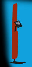 Custom Black Sleek Ipad Stand Kiosk Enclosure With Advertising Board