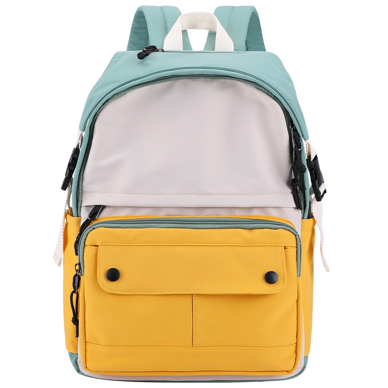 New casual pink foldable student canvas laptop compartment shoulder backpack bags for teenagers