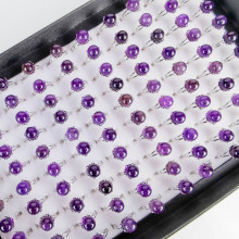 Wholesale High Quality Crystal Crafts Natural Simple Design Amethyst Rings For Sale