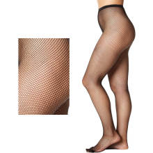 Womens High Waist Plus Size Black Fishnet Tights