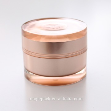 Hot 50g thick lid round acrylic container cosmetic jar and lid