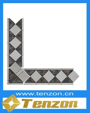 Light Emperador Mosaic Border Corner