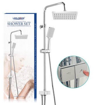 SUS201 Adjustable Height Shower Bar with Piano Key Type Button Select Water Diverter Shower System
