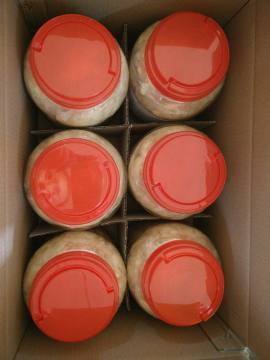 Pink sushi ginger slices marinated