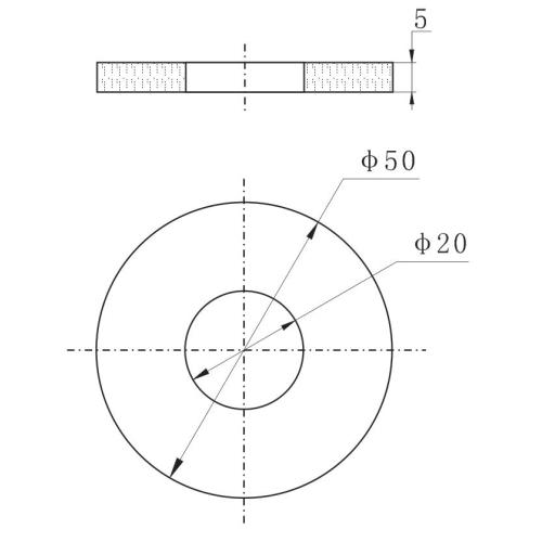 高出力ピエゾセラミックリングOD50xid20x6mm