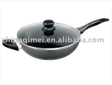 aluminium deep fry pan with glass lid