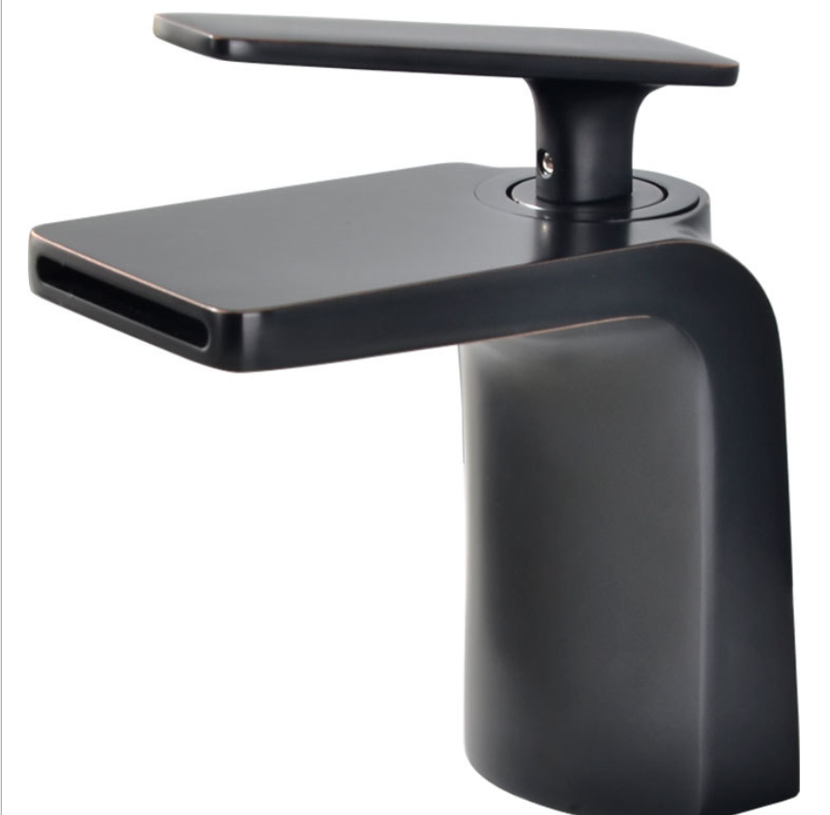 Robinet de lavabo de salle de bain cascade or noir chrome mitigeur de lavabo d&#39;eau froide chaude robinet mitigeur de lavabo monté sur le pont