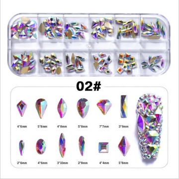 Mix 12 Style FlatBack Crystals for Nail Art