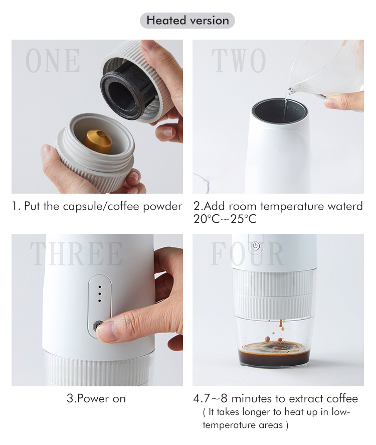 Portable Coffee Machine Manual Hand Pressure Espresso Machine Mini USB Electric Coffee Maker