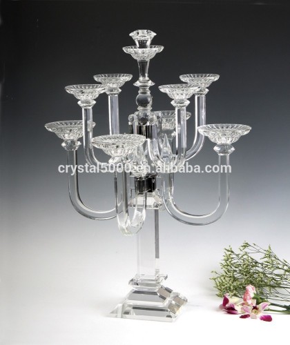 Wholesale crytsal glass candleholder for wedding decoration